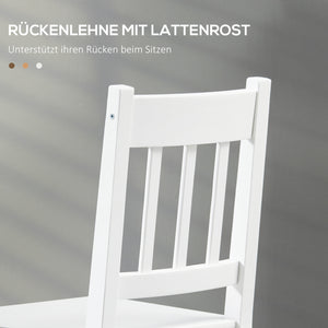 Esszimmerstühle 4er-Set für Küche und Esszimmer Massivholz weiss
