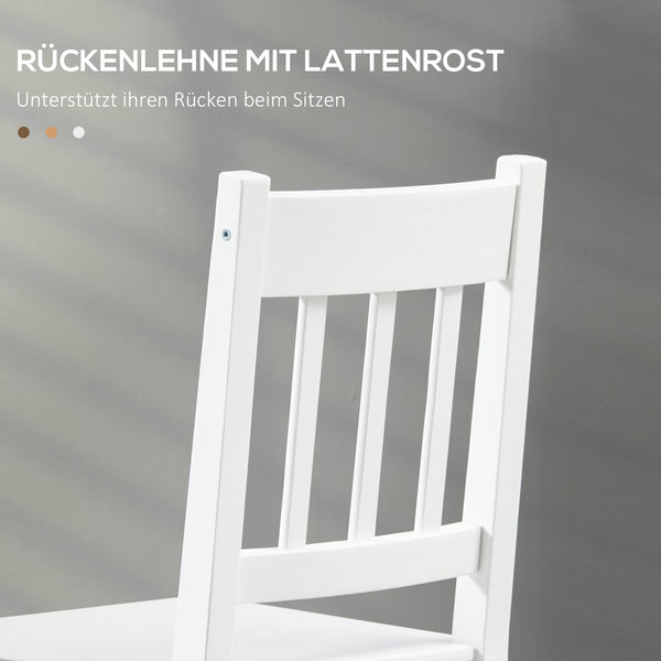Esszimmerstühle 4er-Set für Küche und Esszimmer Massivholz weiss
