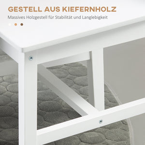 Esszimmerstühle 4er-Set für Küche und Esszimmer Massivholz weiss