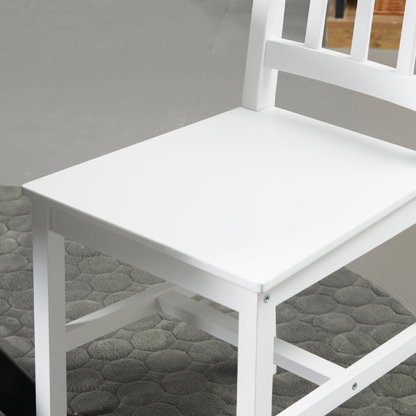 Esszimmerstühle 4er-Set für Küche und Esszimmer Massivholz weiss