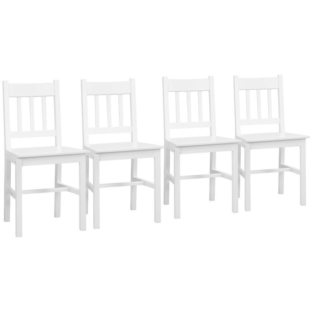Esszimmerstühle 4er-Set für Küche und Esszimmer Massivholz weiss