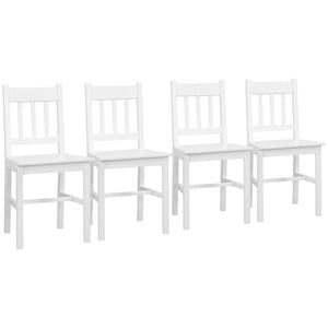 Esszimmerstühle 4er-Set für Küche und Esszimmer Massivholz weiss
