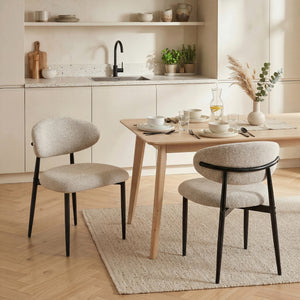 Esszimmerstühle gepolstert für Küche mit Stahlbeinen beige