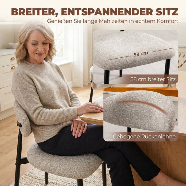 Esszimmerstühle gepolstert für Küche mit Stahlbeinen beige