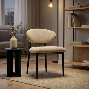 Esszimmerstühle gepolstert für Küche mit Stahlbeinen beige