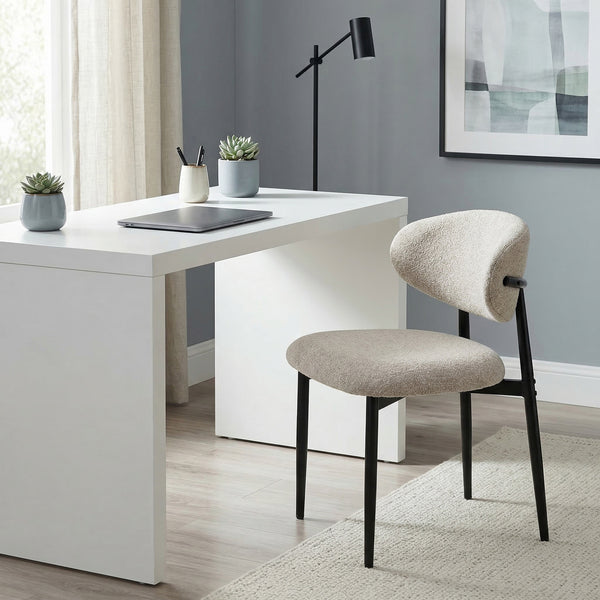 Esszimmerstühle gepolstert für Küche mit Stahlbeinen beige