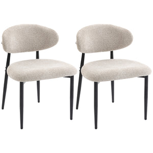 Esszimmerstühle gepolstert für Küche mit Stahlbeinen beige