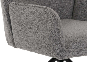 Esszimmerstuhl Küchenstuhl Armlehne drehbar Auto-Position Bouclé Öko-Tex hellgrau