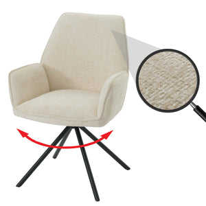 Esszimmerstuhl Küchenstuhl Armlehne drehbar Auto-Position Chenille Öko-Tex creme