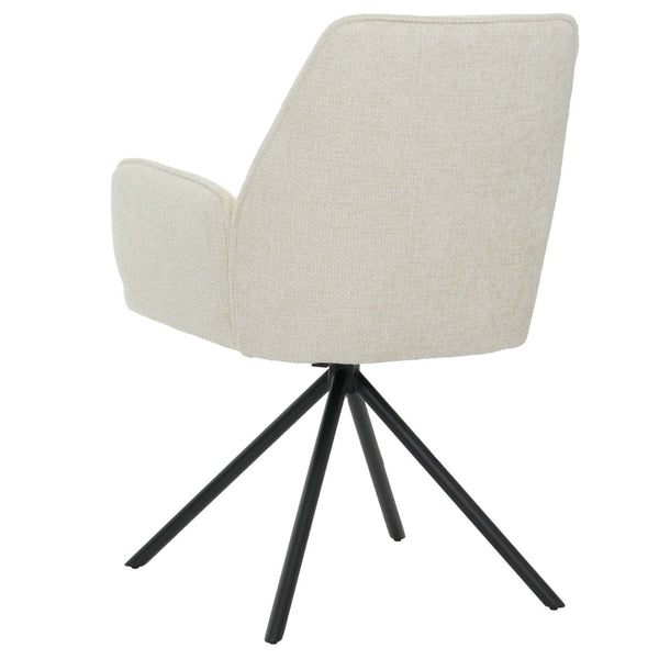Esszimmerstuhl Küchenstuhl Armlehne drehbar Auto-Position Chenille Öko-Tex creme