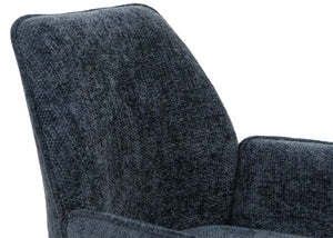 Esszimmerstuhl Küchenstuhl Armlehne drehbar Auto-Position Chenille Öko-Tex dunkelblau