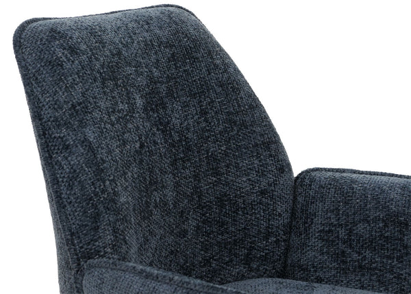 Esszimmerstuhl Küchenstuhl Armlehne drehbar Auto-Position Chenille Öko-Tex dunkelblau