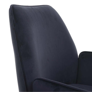Esszimmerstuhl Küchenstuhl Armlehne drehbar Auto-Position Samt anthrazit-blau schwarz
