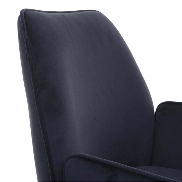Esszimmerstuhl Küchenstuhl Armlehne drehbar Auto-Position Samt anthrazit-blau schwarz