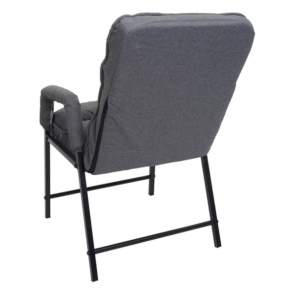Esszimmerstuhl Polsterstuhl 160kg Rückenlehne verstellbar Metall Stoff dunkelgrau