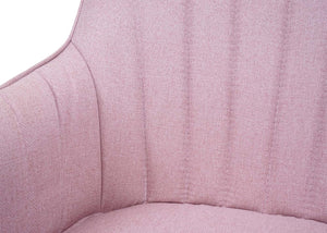 Esszimmerstuhl Küchenstuhl Armlehnstuhl Retro Stahl Stoff rosa