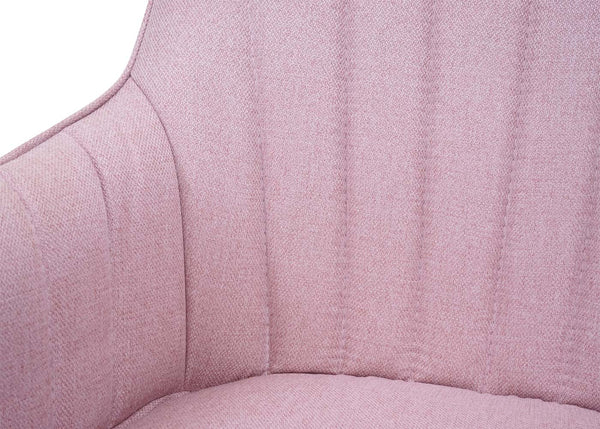 Esszimmerstuhl Küchenstuhl Armlehnstuhl Retro Stahl Stoff rosa