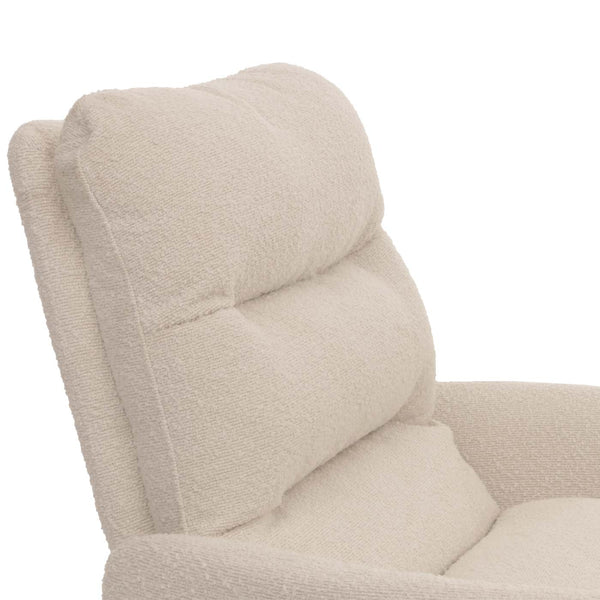 Esszimmerstuhl Küchenstuhl drehbar Auto-Position Bouclé cremeweiss Armlehne