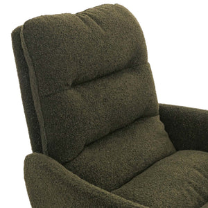 Esszimmerstuhl Küchenstuhl drehbar Auto-Position Bouclé grün Armlehne