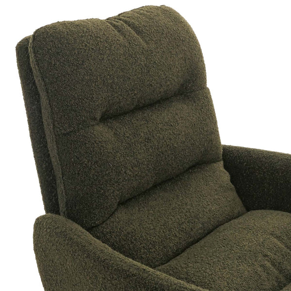 Esszimmerstuhl Küchenstuhl drehbar Auto-Position Bouclé grün Armlehne
