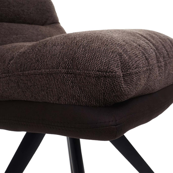Esszimmerstuhl Küchenstuhl drehbar Auto-Position Stoff braun-dunkelbraun