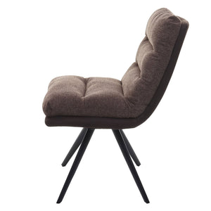 Esszimmerstuhl Küchenstuhl drehbar Auto-Position Stoff braun-dunkelbraun