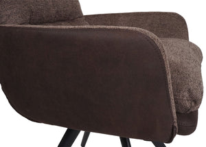 Esszimmerstuhl Küchenstuhl drehbar Auto-Position Stoff braun-dunkelbraun Armlehne