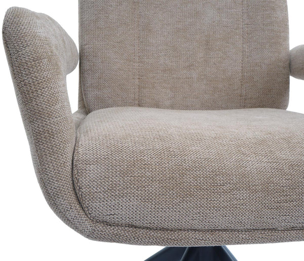 Esszimmerstuhl Küchenstuhl drehbar Auto-Return Chenille hellbraun