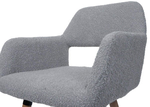 Esszimmerstuhl Küchenstuhl Polsterstuhl Holz Bouclé grau