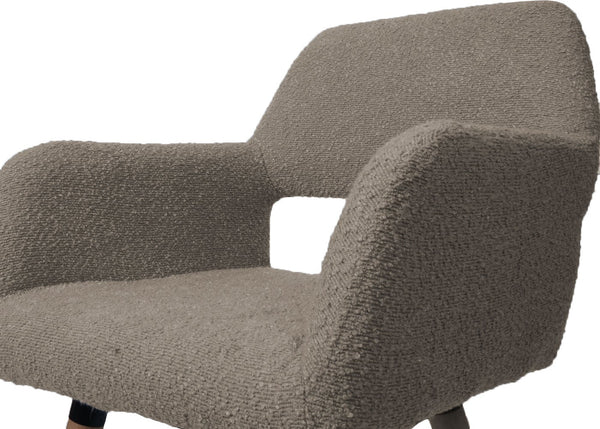 Esszimmerstuhl Küchenstuhl Polsterstuhl Holz Bouclé taupe