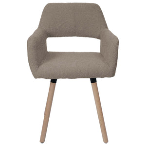 Esszimmerstuhl Küchenstuhl Polsterstuhl Holz Bouclé taupe