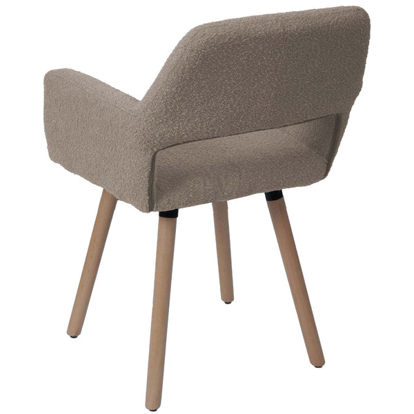 Esszimmerstuhl Küchenstuhl Polsterstuhl Holz Bouclé taupe