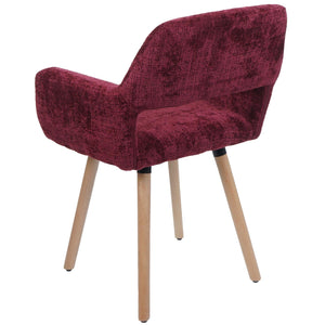 Esszimmerstuhl Küchenstuhl Polsterstuhl Holz Chenille bordeaux