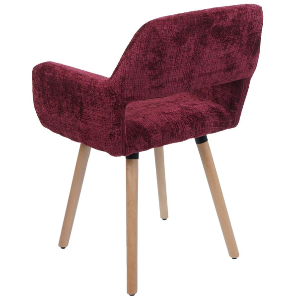 Esszimmerstuhl Küchenstuhl Polsterstuhl Holz Chenille bordeaux