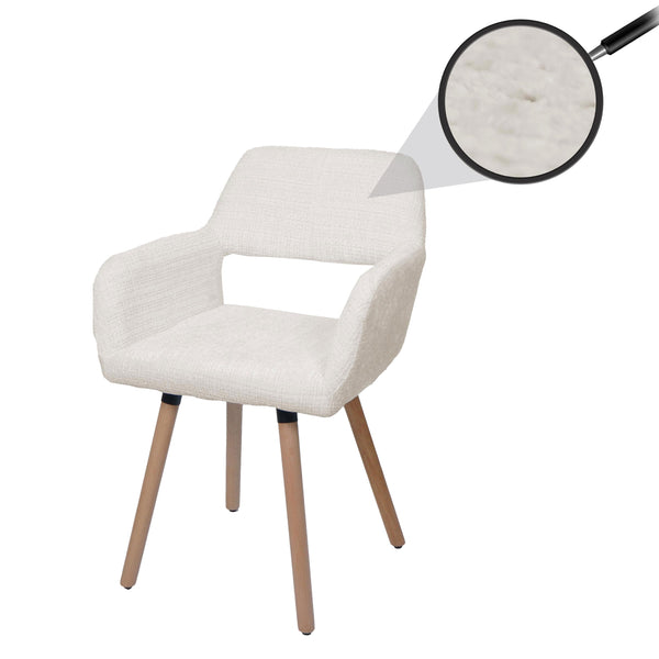 Esszimmerstuhl Küchenstuhl Polsterstuhl Holz Chenille creme