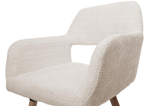 Esszimmerstuhl Küchenstuhl Polsterstuhl Holz Chenille creme