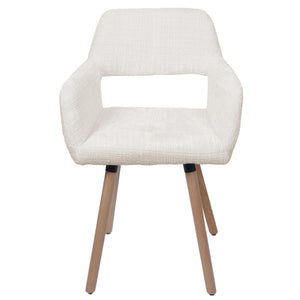 Esszimmerstuhl Küchenstuhl Polsterstuhl Holz Chenille creme
