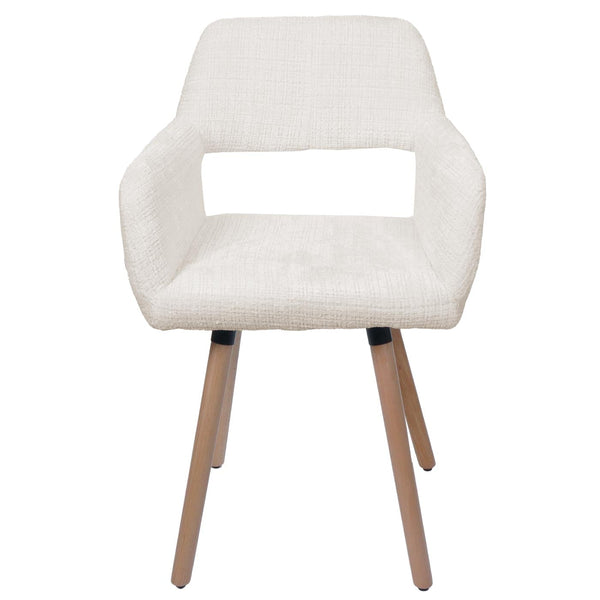 Esszimmerstuhl Küchenstuhl Polsterstuhl Holz Chenille creme