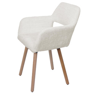 Esszimmerstuhl Küchenstuhl Polsterstuhl Holz Chenille creme