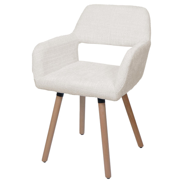Esszimmerstuhl Küchenstuhl Polsterstuhl Holz Chenille creme