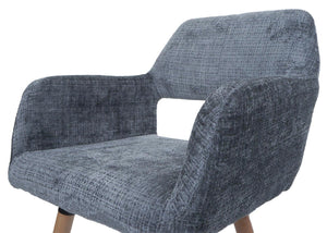 Esszimmerstuhl Küchenstuhl Polsterstuhl Holz Chenille dunkelgrau