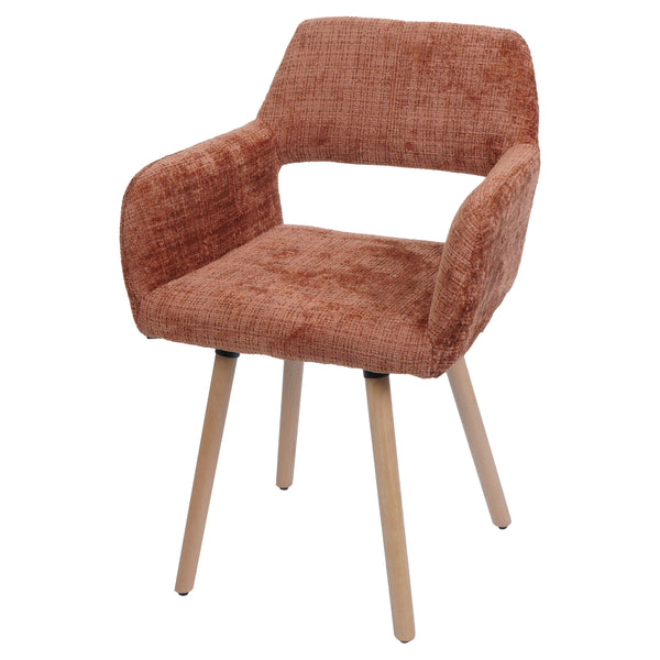 Esszimmerstuhl Küchenstuhl Polsterstuhl Holz Chenille terrakotta