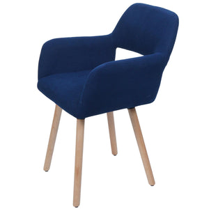 Esszimmerstuhl Küchenstuhl Polsterstuhl Holz Cord blau