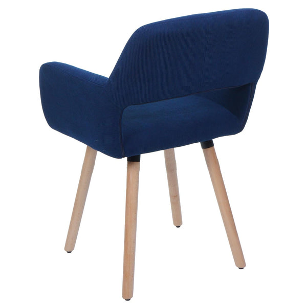 Esszimmerstuhl Küchenstuhl Polsterstuhl Holz Cord blau