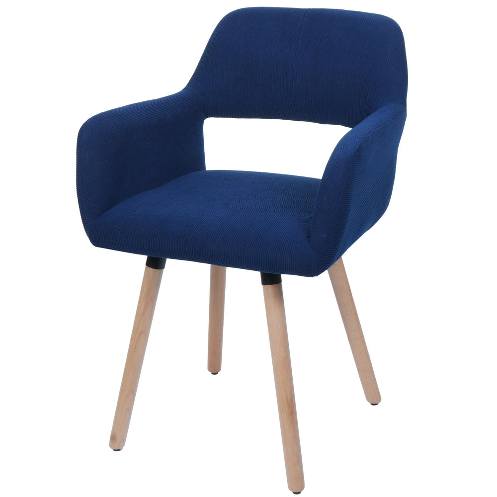 Esszimmerstuhl Küchenstuhl Polsterstuhl Holz Cord blau