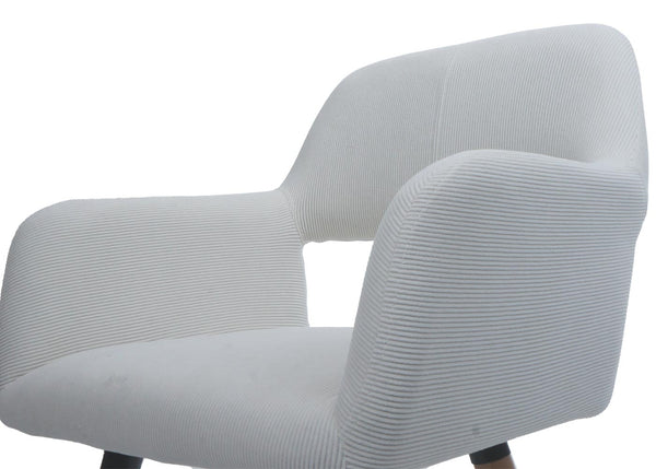 Esszimmerstuhl Küchenstuhl Polsterstuhl Holz Cord creme-weiss