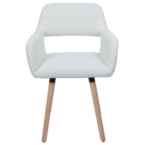 Esszimmerstuhl Küchenstuhl Polsterstuhl Holz Cord creme-weiss