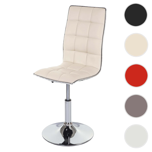 Esszimmerstuhl Küchenstuhl drehbar höhenverstellbar Kunstleder creme