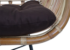 Esszimmerstuhl Küchenstuhl Korbstuhl Rattansessel Kubu Rattan Metall braun