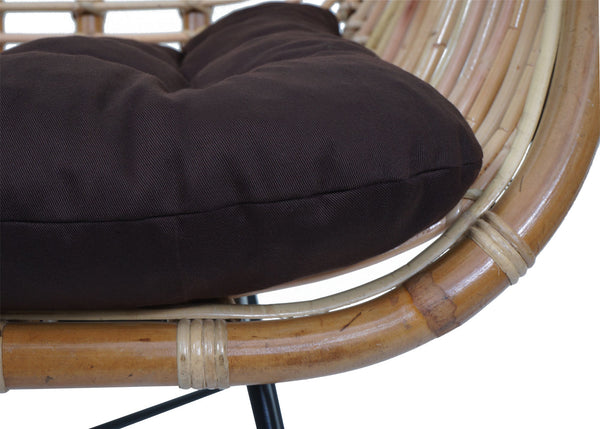 Esszimmerstuhl Küchenstuhl Korbstuhl Rattansessel Kubu Rattan Metall braun